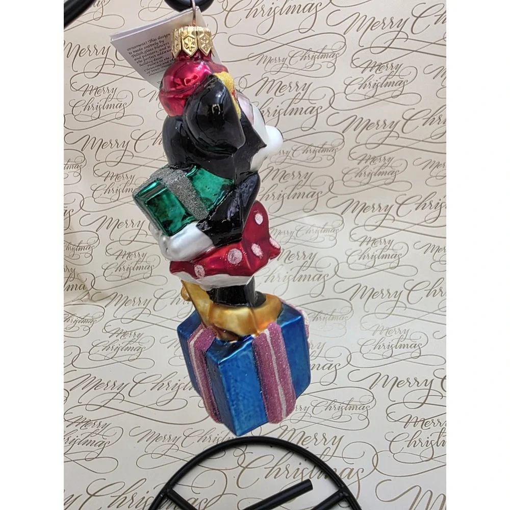 Christopher Radko Disney Noel Minnie Mouse 1997 Poland Glass Christmas Ornament